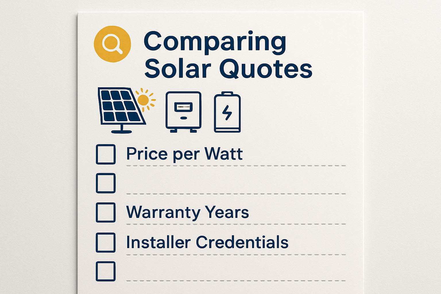 Procurement Checklist: Get Apples-to-Apples Solar Quotes