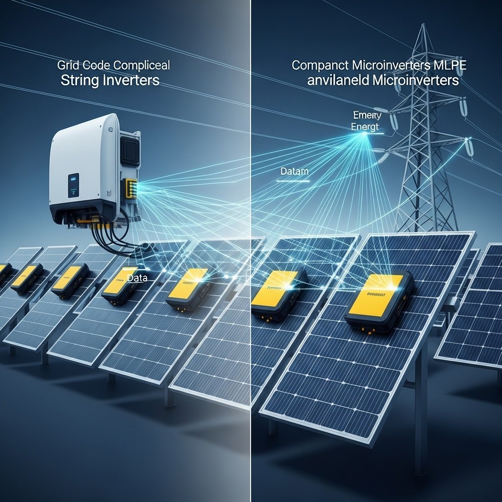 2025 Outlook: MLPE vs String Inverters under Evolving Grid Codes