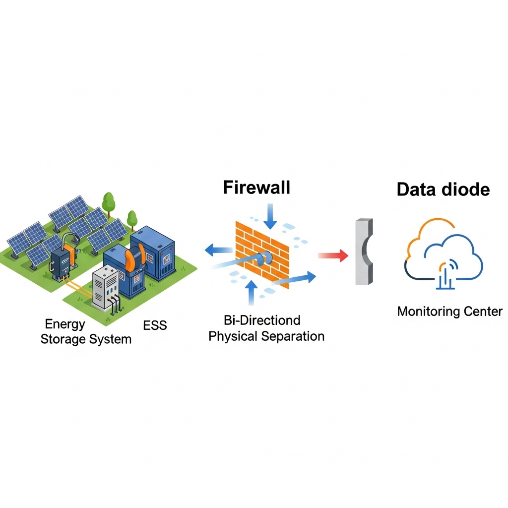 Data Diodes vs Firewalls: One-Way Telemetry for Solar Sites