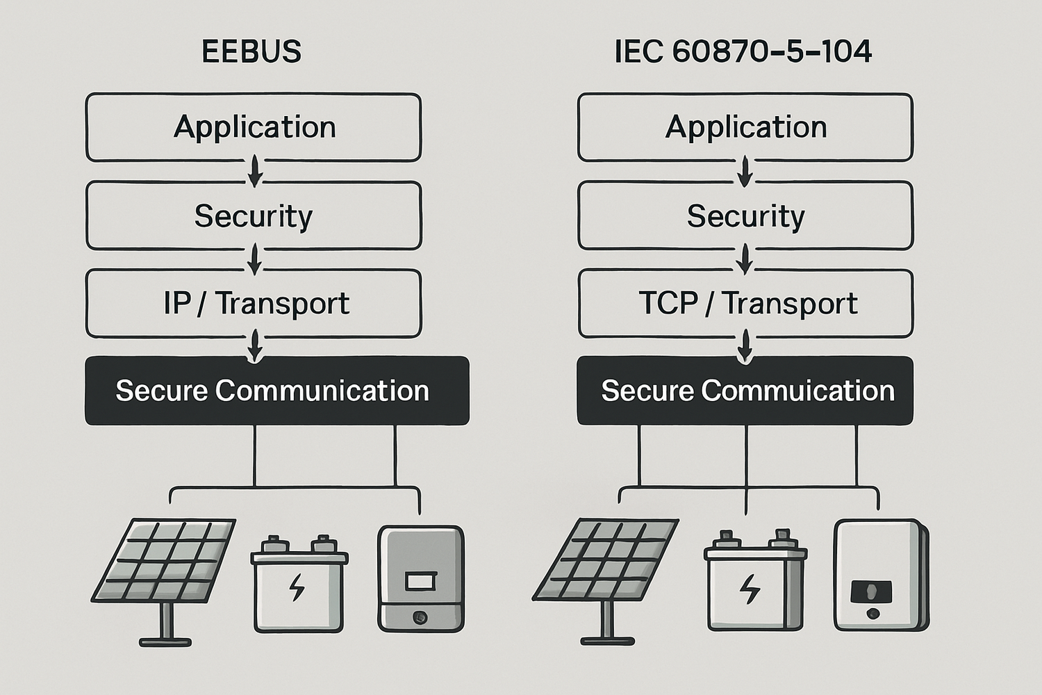 EEBUS vs IEC 60870-5-104: secure choices for DER telemetry