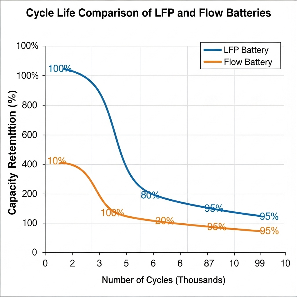 Data-Backed Cycle-Life Curves for ESS: LFP and Flow Models