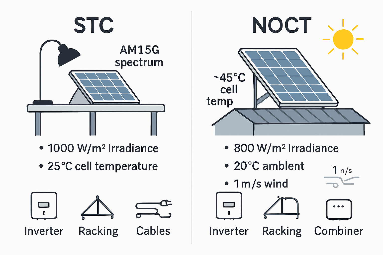 Data-Backed Glossary: Standard Test Conditions, NOCT, BOS