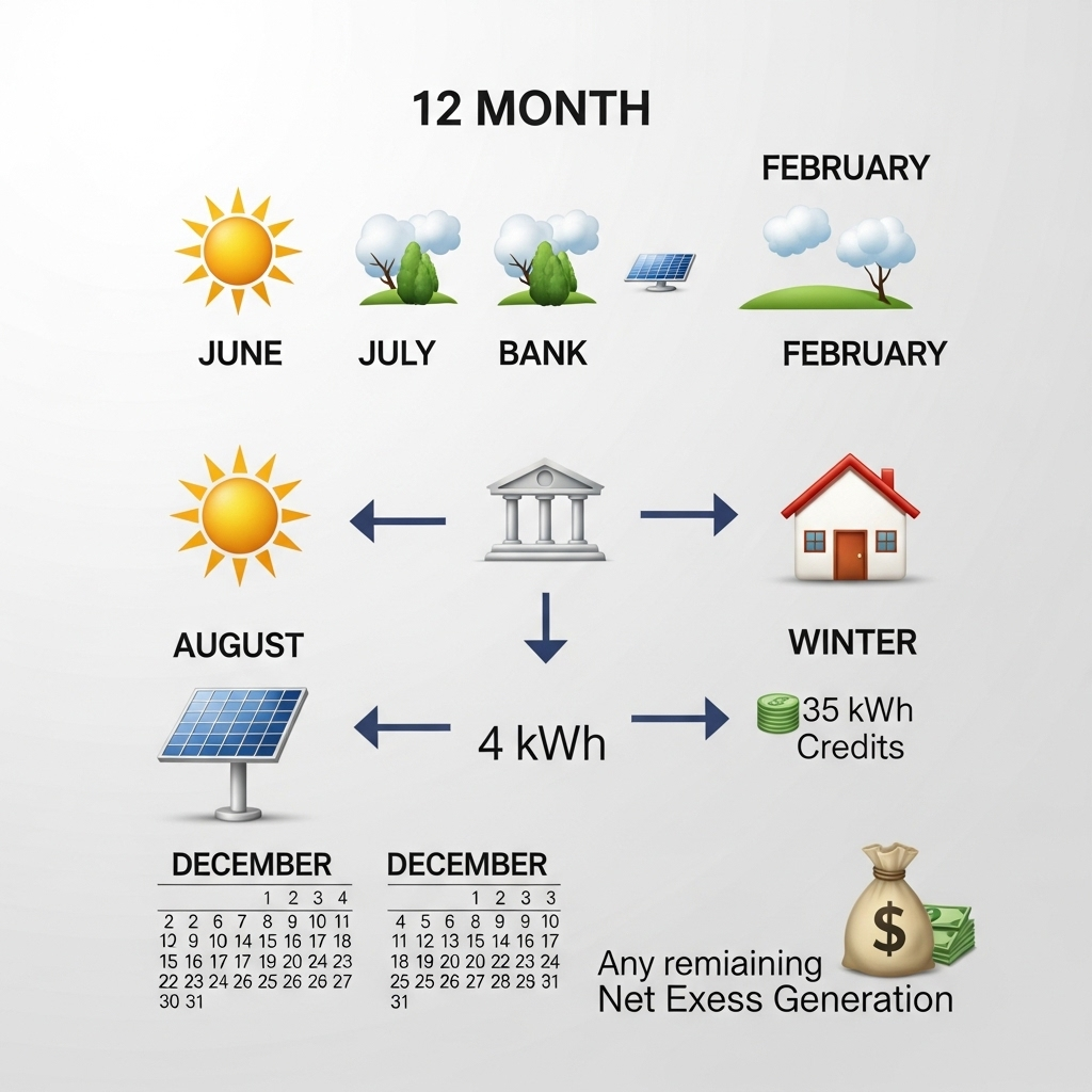 What Happens to Banked kWh? Net Excess Generation Rules