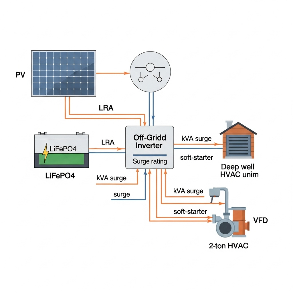 Off-Grid Blueprint: Inverter Surge Sizing for Motors and HVAC
