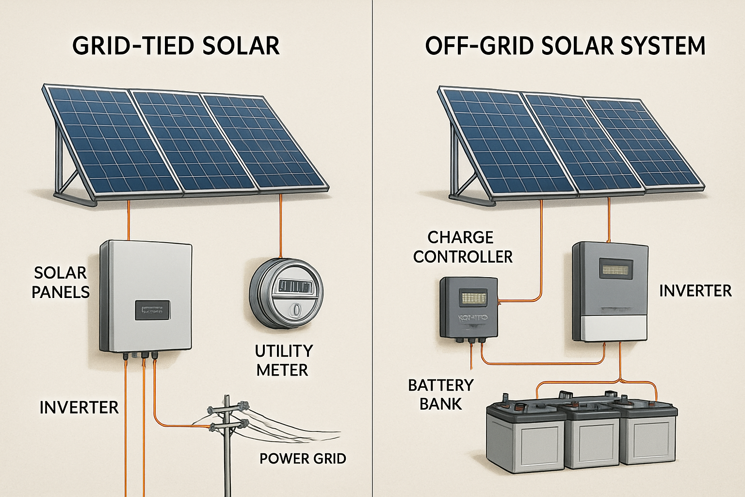 Off-Grid vs. Grid-Tied: Which System Diagram Is for You?