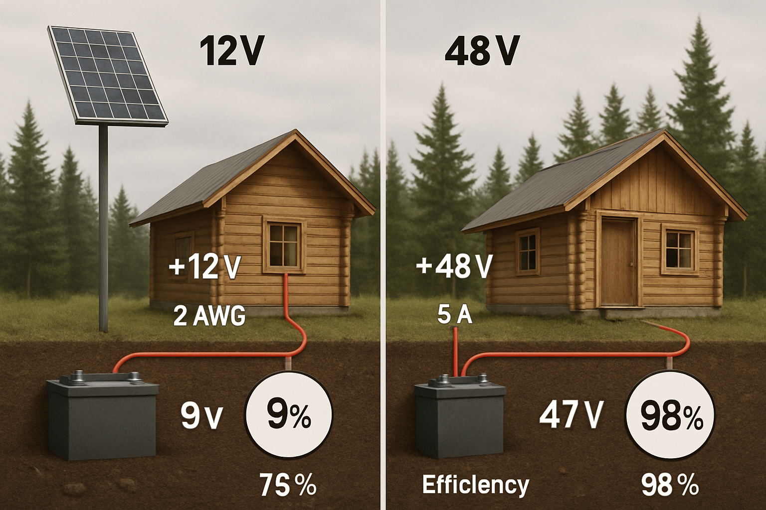 Case Study: Right-sizing a remote cabin from 12V to 48V ESS