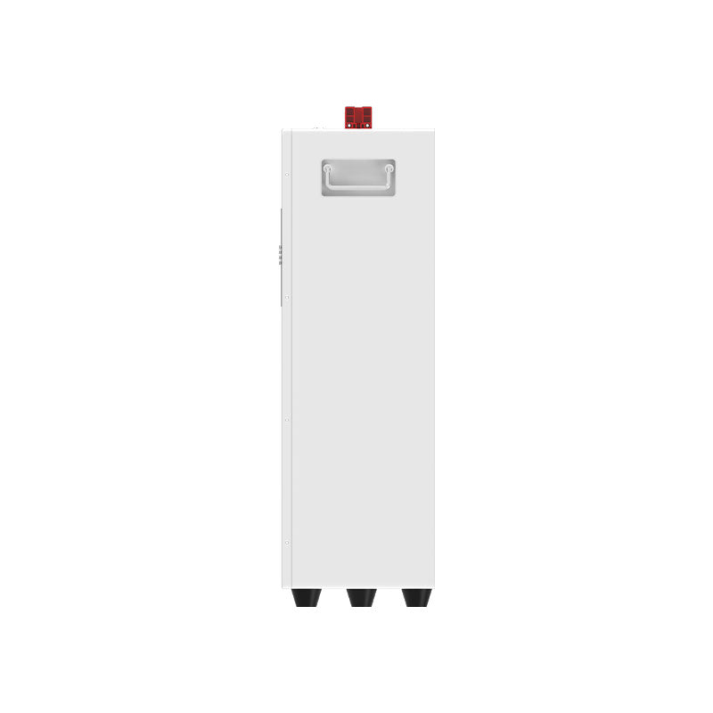 White 51.2V 16kWh LiFePO4 solar battery cabinet with recessed handle