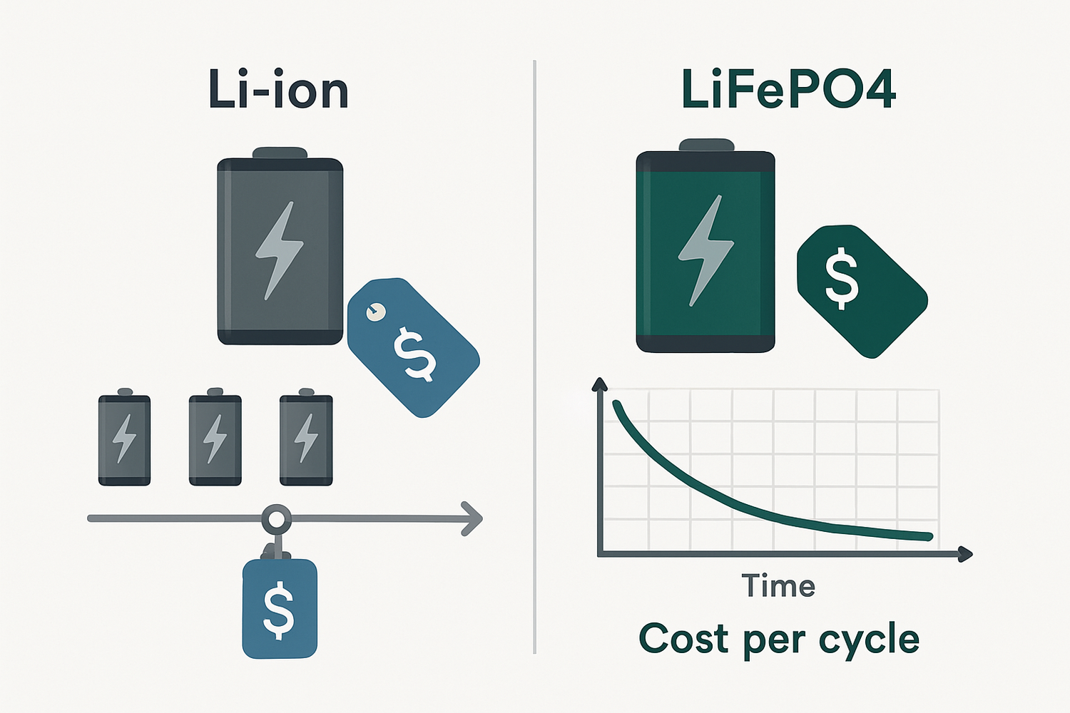 Stop Overpaying: LiFePO4 vs Li-Ion Battery Price & Total Cost