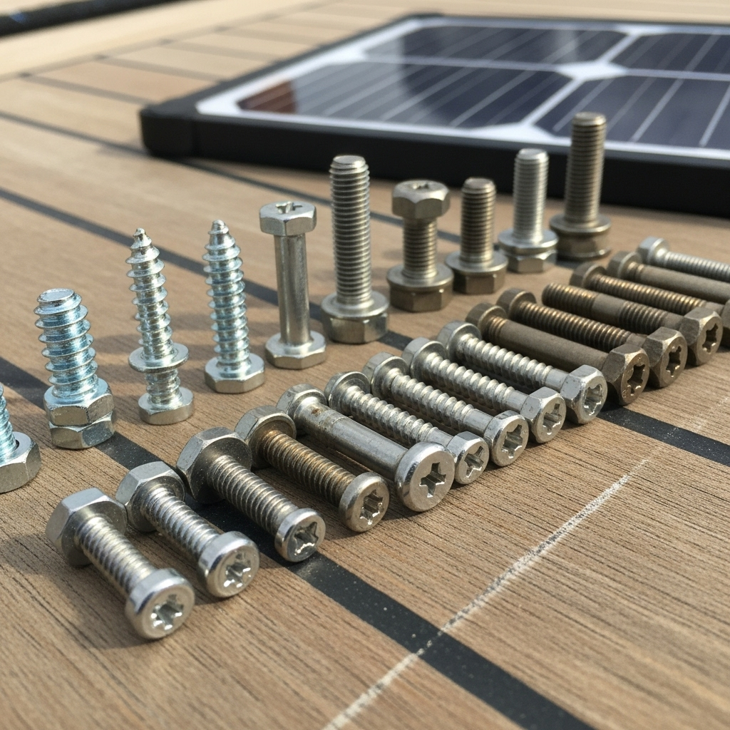Stop galvanic corrosion: fasteners for portable solar at sea