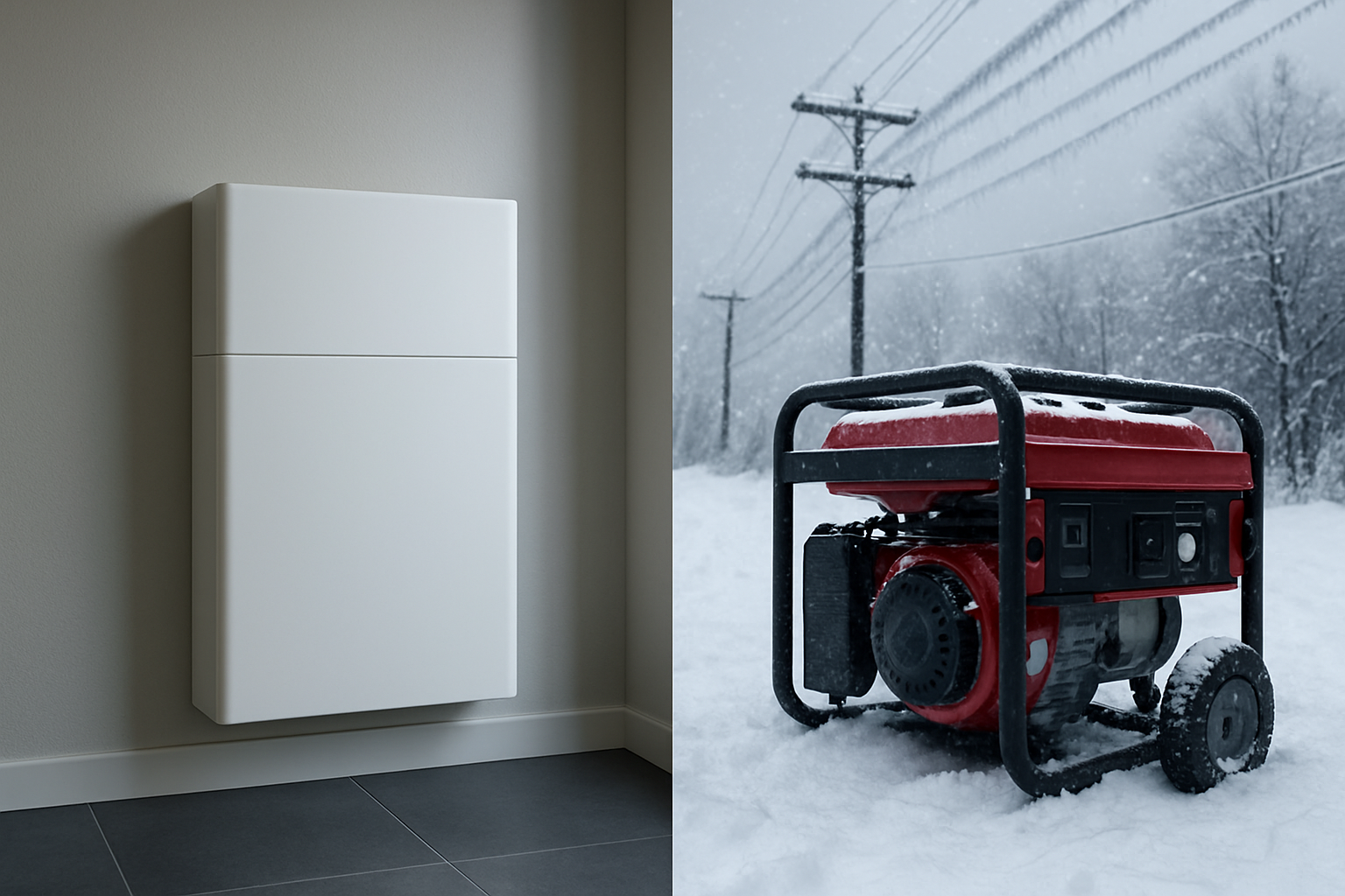Which Backup Wins in Winter Storms: Battery or Generator?