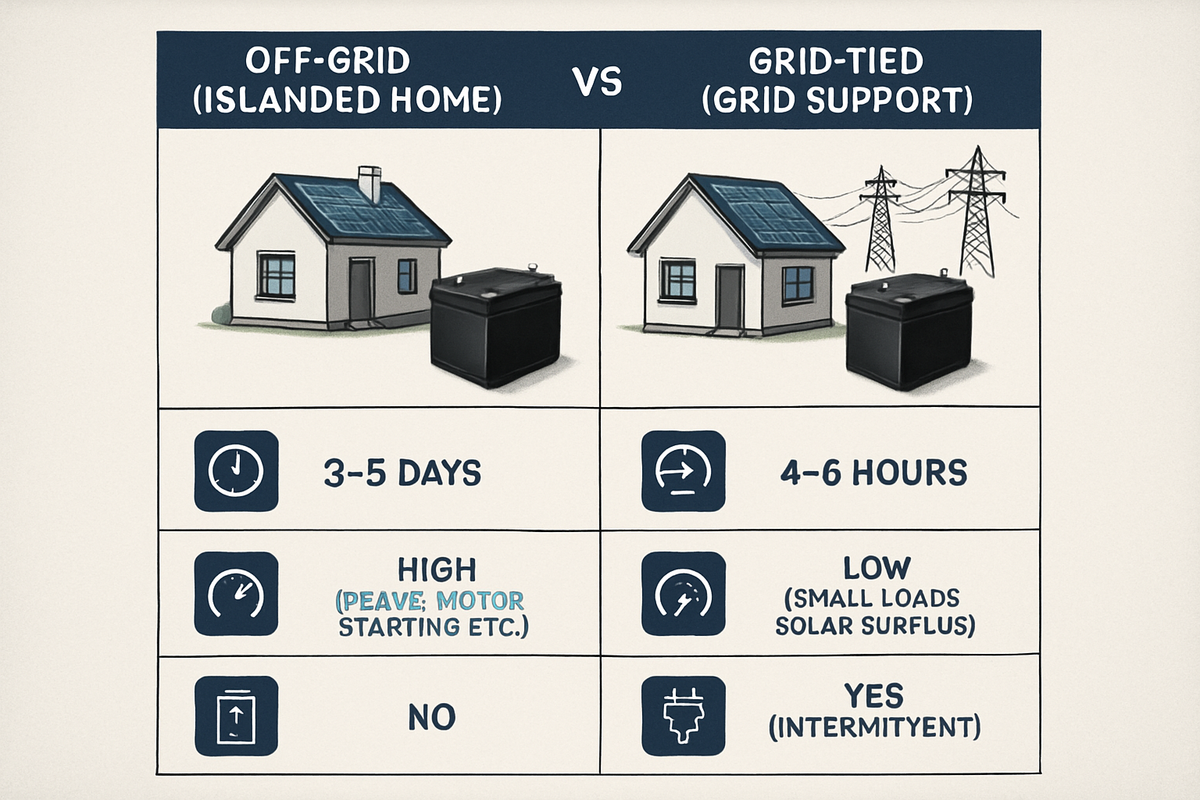 Blueprint: Sizing LiFePO4 for Islanded Homes vs Grid Support