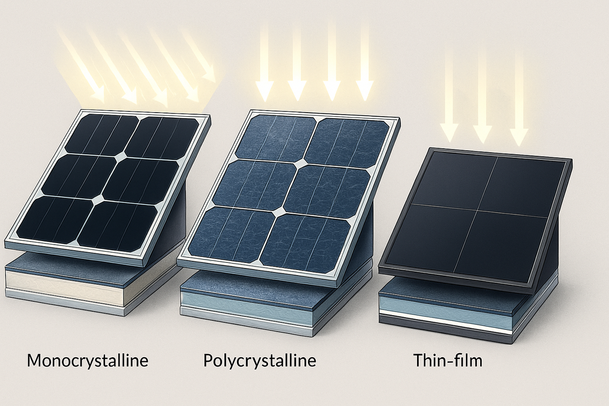 Solar Monocrystalline vs Poly vs Thin-Film: Efficiency Tradeoffs
