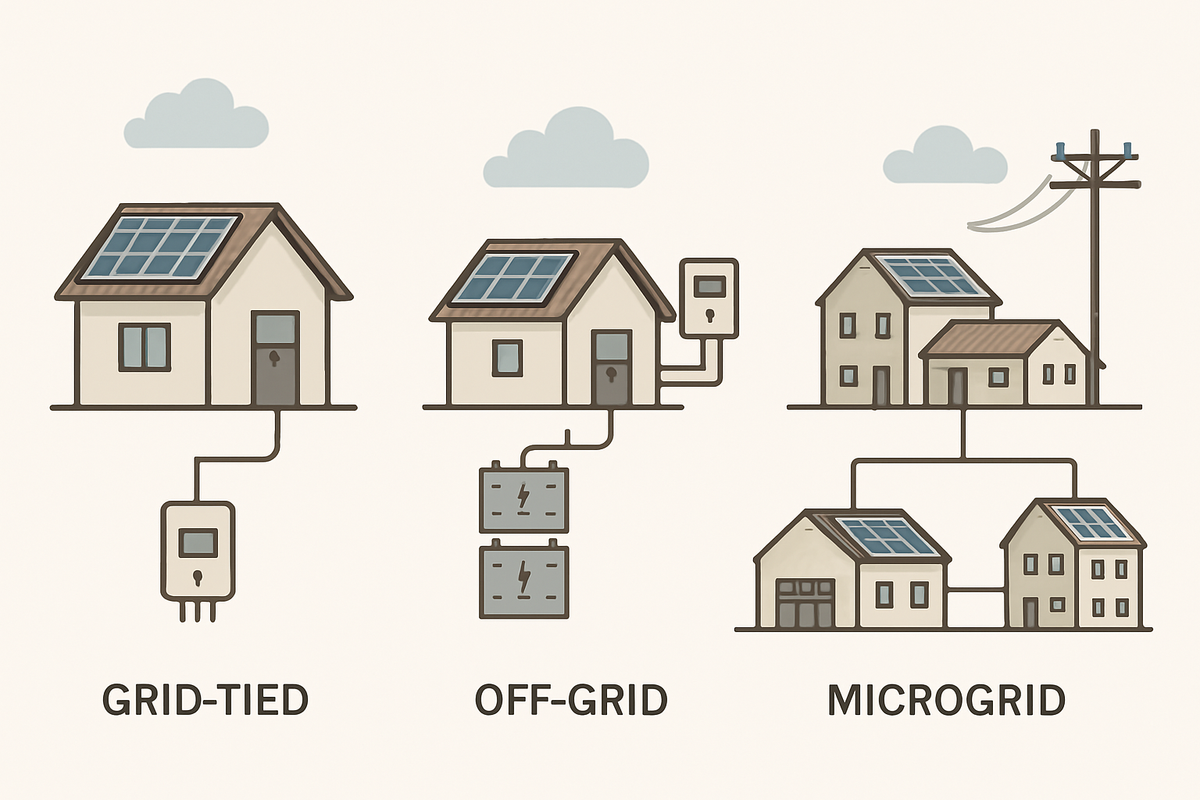 Which notice applies: grid-tied, off-grid, or microgrid?