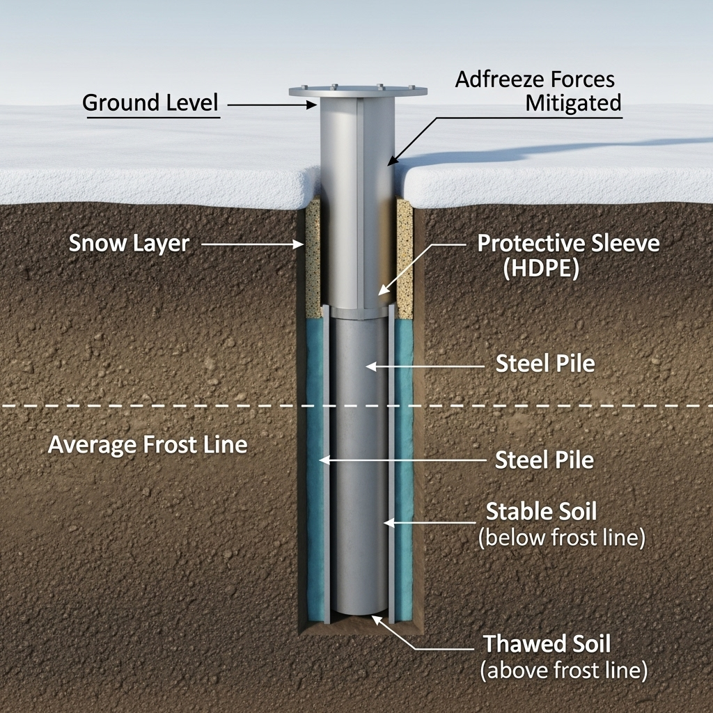 Solar Ground Pile Frost Heave Mitigation - Anern