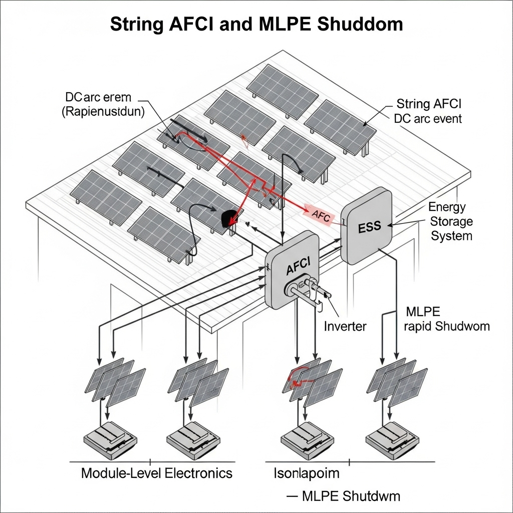 String AFCI vs MLPE Shutdown: Which Mitigates DC Arcs Best?