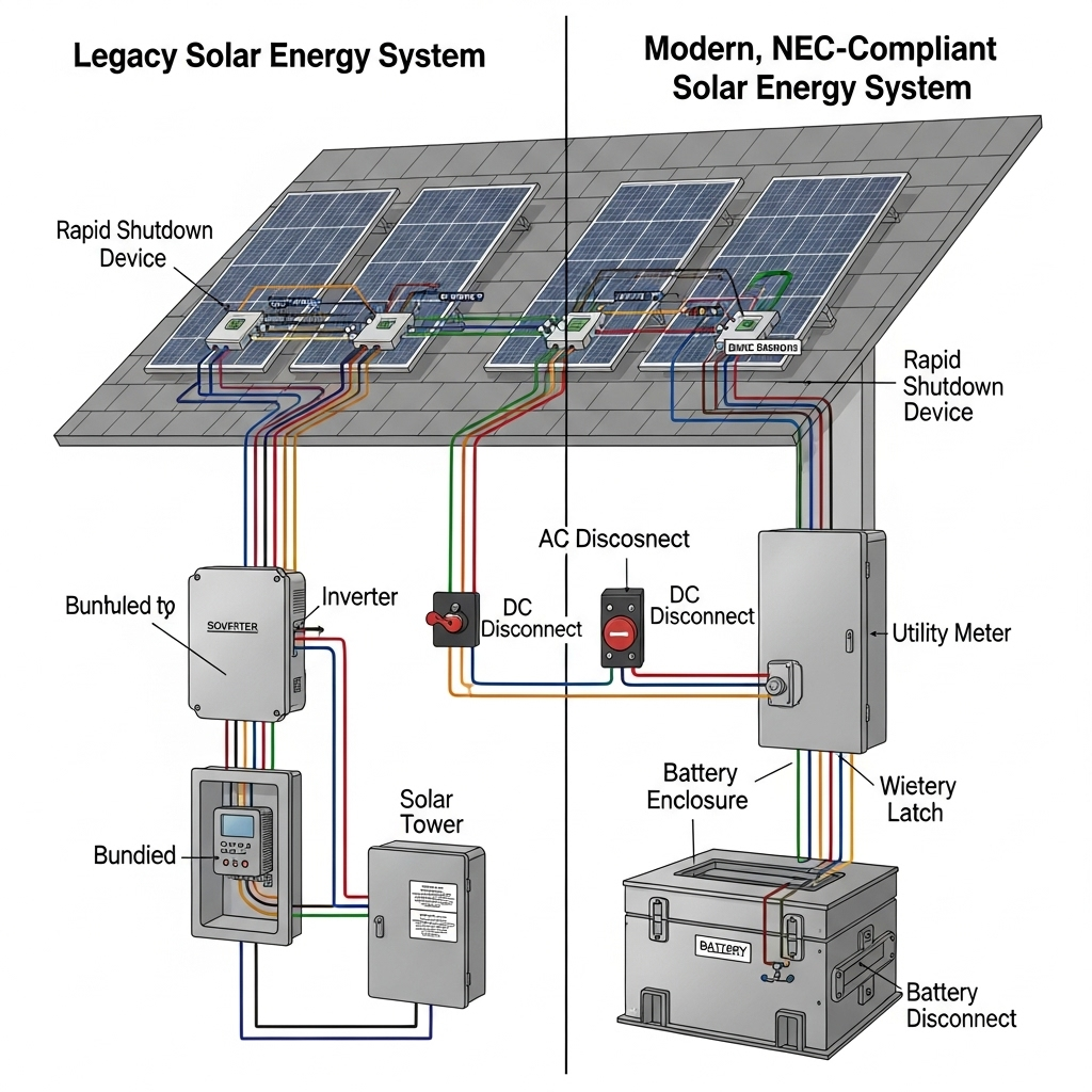 Case Study: Upgrading legacy PV+ESS to meet NEC 690/706