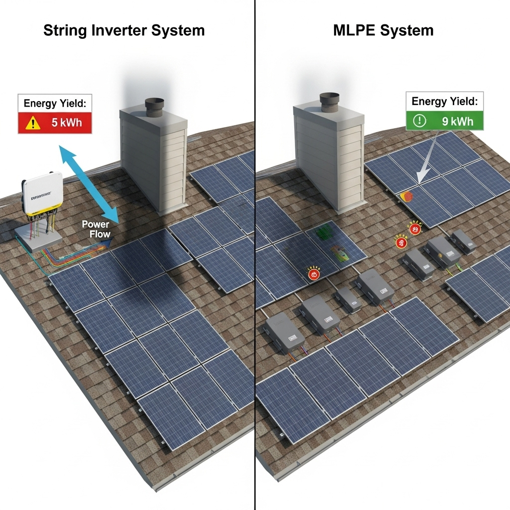 Case Study: MLPE vs String on Complex Roof - Yield and O&M
