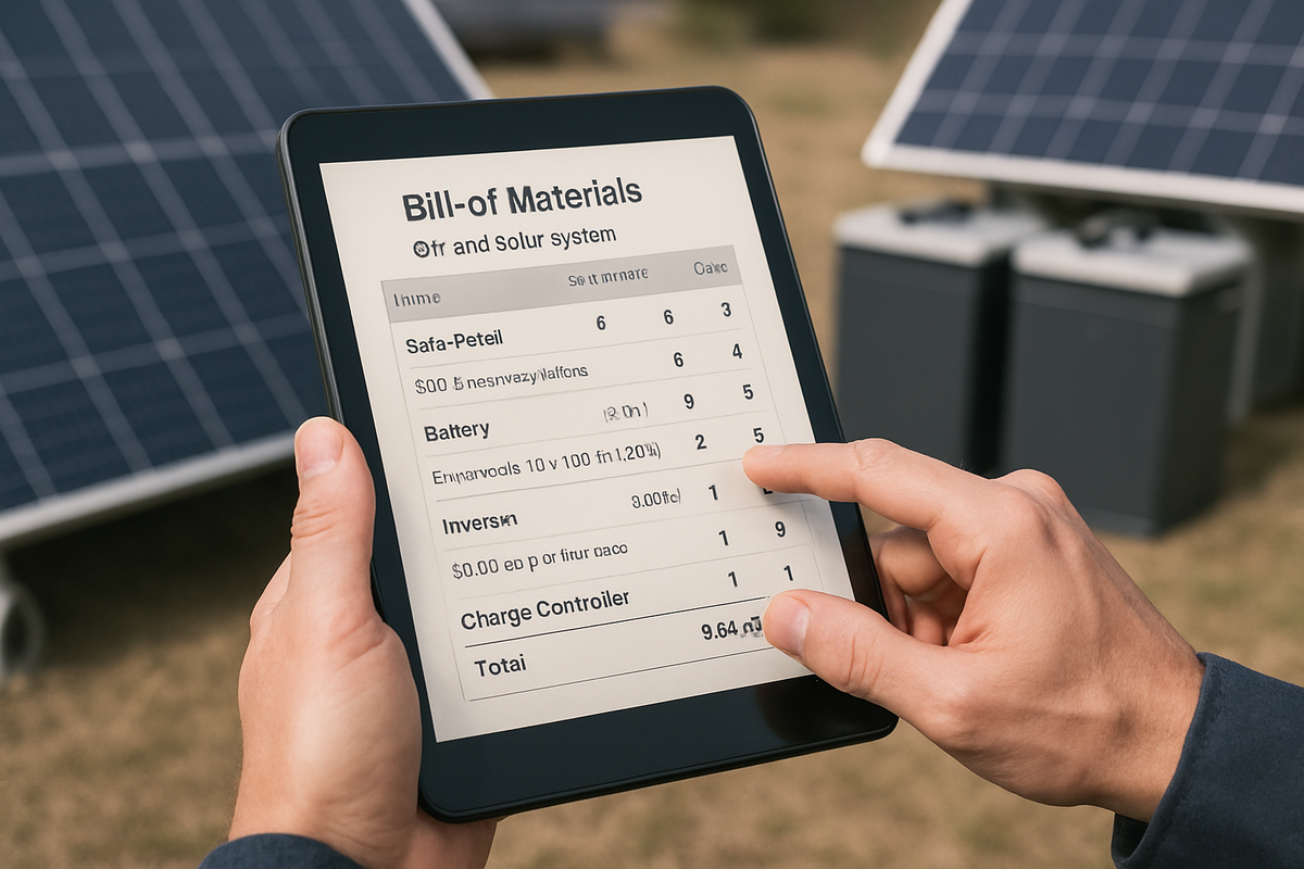 How to Build a Cost-Smart Off-Grid BOM in 60 Minutes