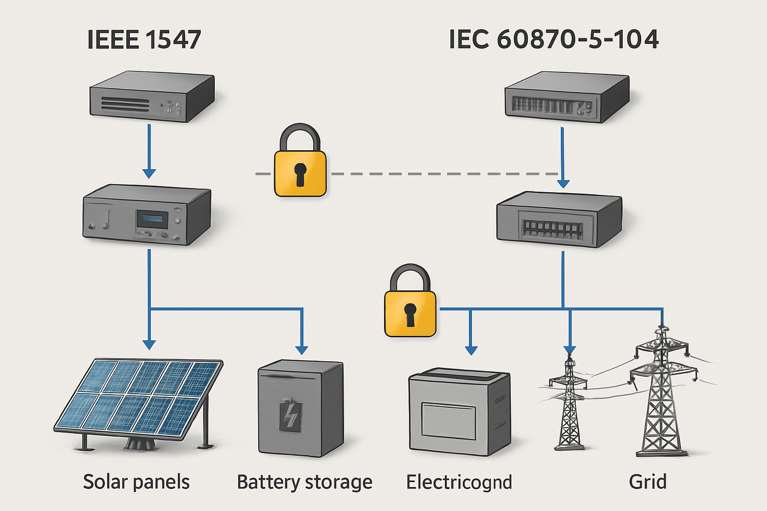 Decoding IEEE 1547, IEC 60870-5-104 for remote DER control