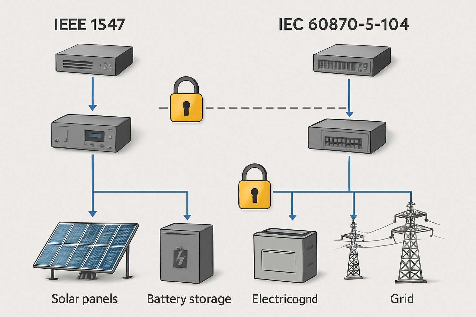 Decoding IEEE 1547, IEC 60870-5-104 for remote DER control