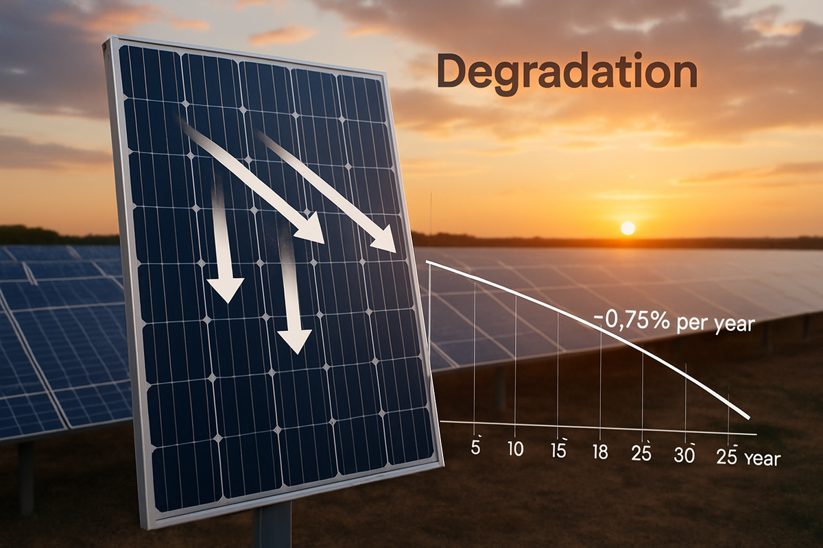 Solar Panel Reflection Losses Solar PV Loss: 0.75% Yearly Degradation Fleet Data - Anern