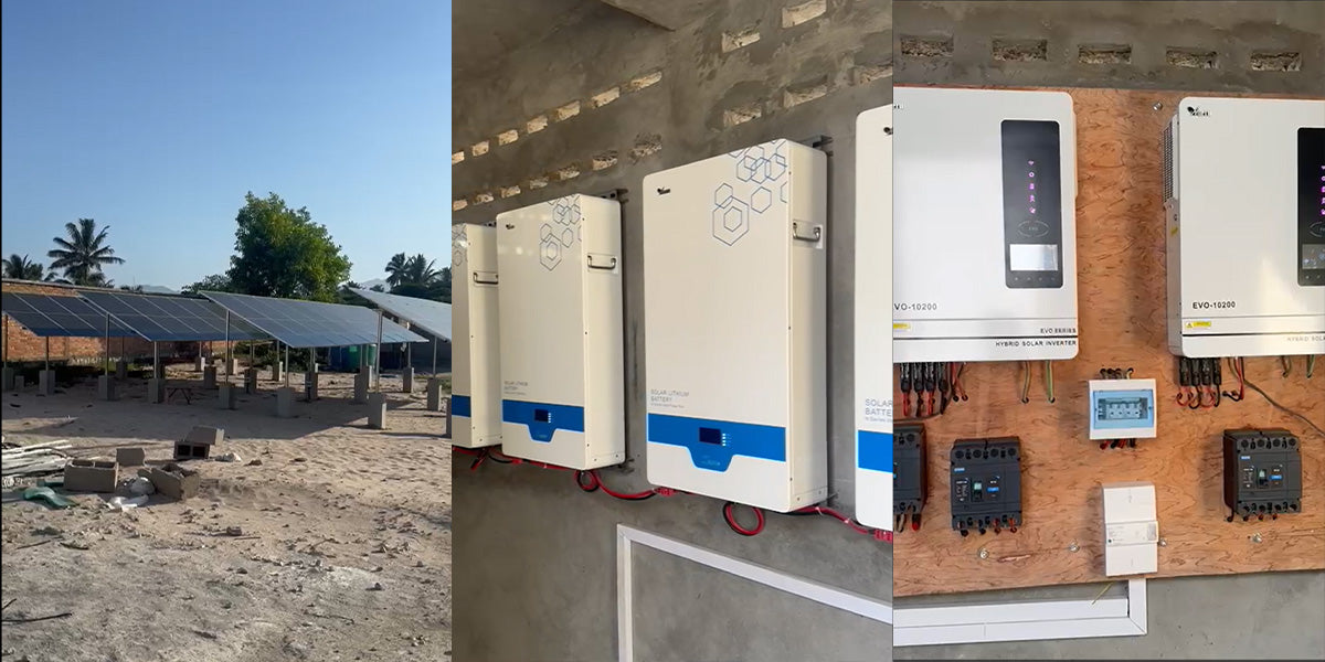 Madagascar Estate Solar Infrastructure Project features Anern hybrid solar inverters, lithium batteries, and ground-mounted panels