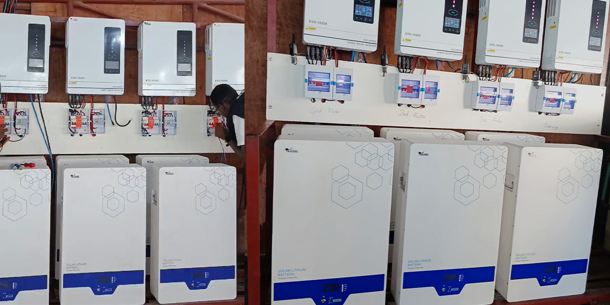Nigeria 4 SETS 10.2KW Villa Solar Lithium Battery System