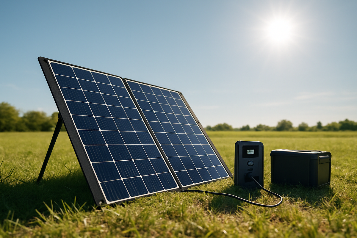 portable solar panel with plug socket
