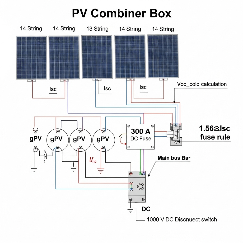 How to size fuses and disconnects in PV combiner boxes