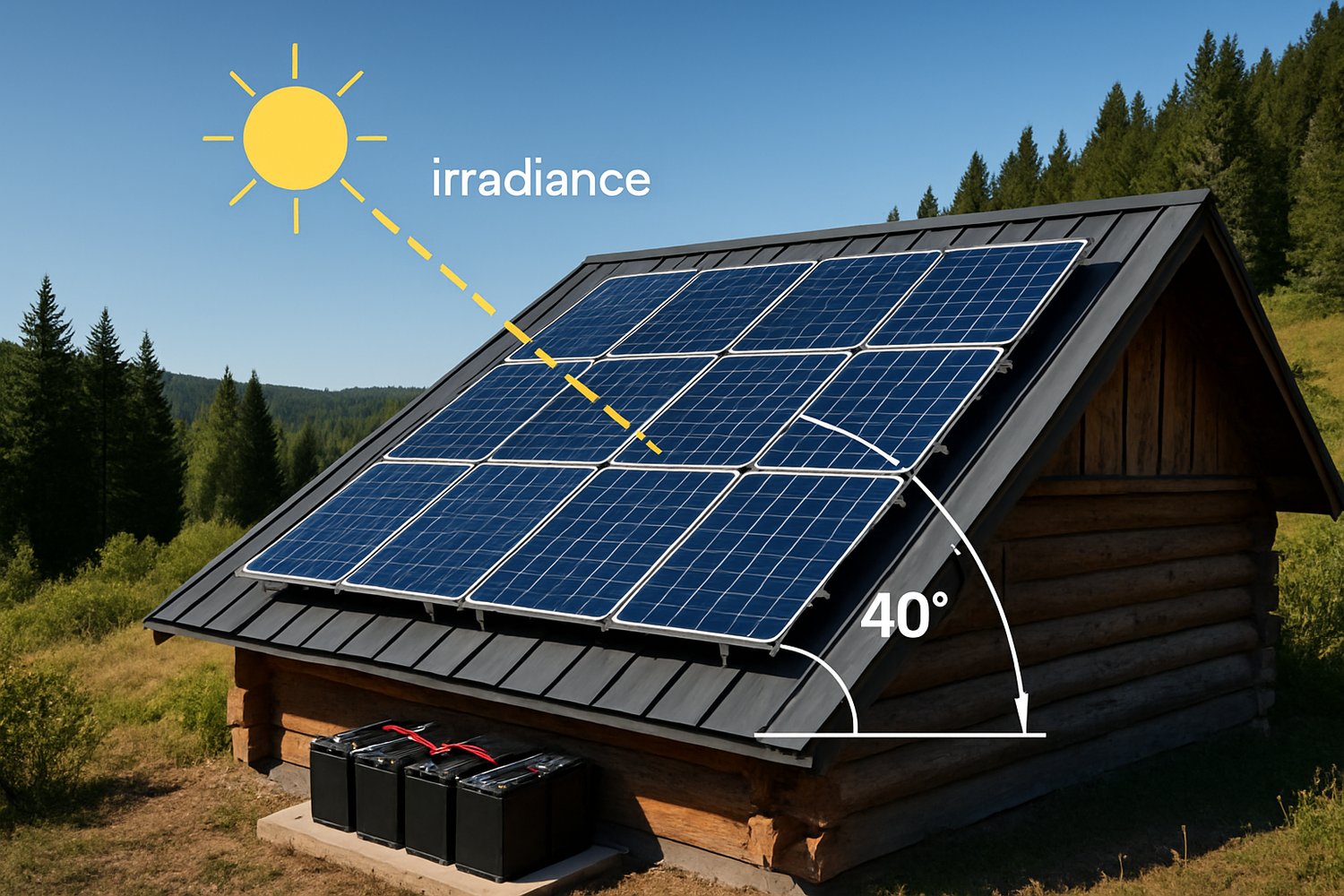 What irradiance, tilt, and shading do to your battery capacity