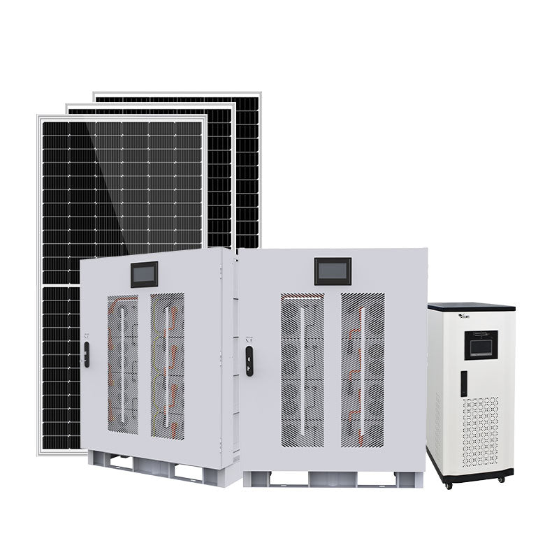 100KW 256KWH Off Grid Commercial Outdoor Cabinet Energy Storage System with solar panels and inverter.