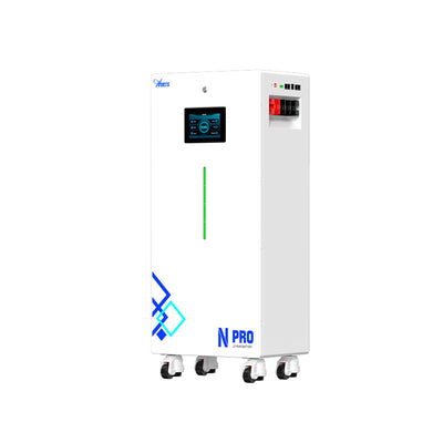 Floor-standing lithium battery storage for solar energy with display and control panel