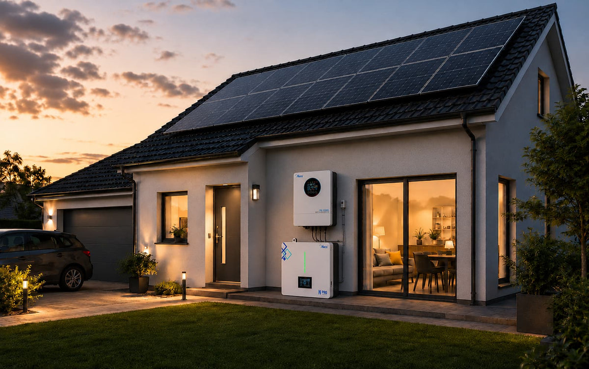 Residential solar and battery storage system for daily household energy use