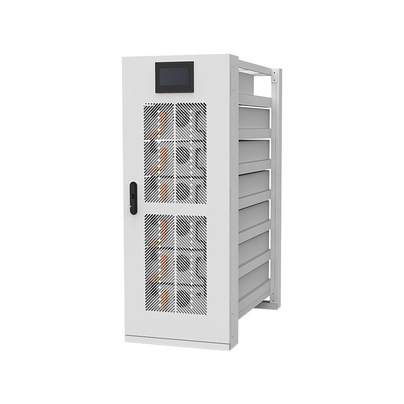 60KWH High Voltage Lithium-Ion Phosphate Battery with touchscreen display and ventilation.