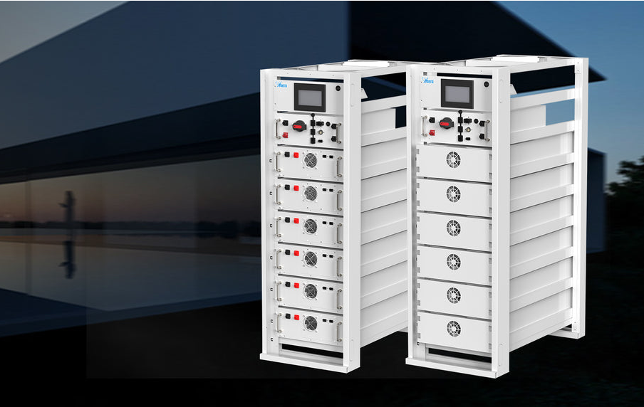 Anern 60kWh high voltage lithium battery cabinets in a commercial setting