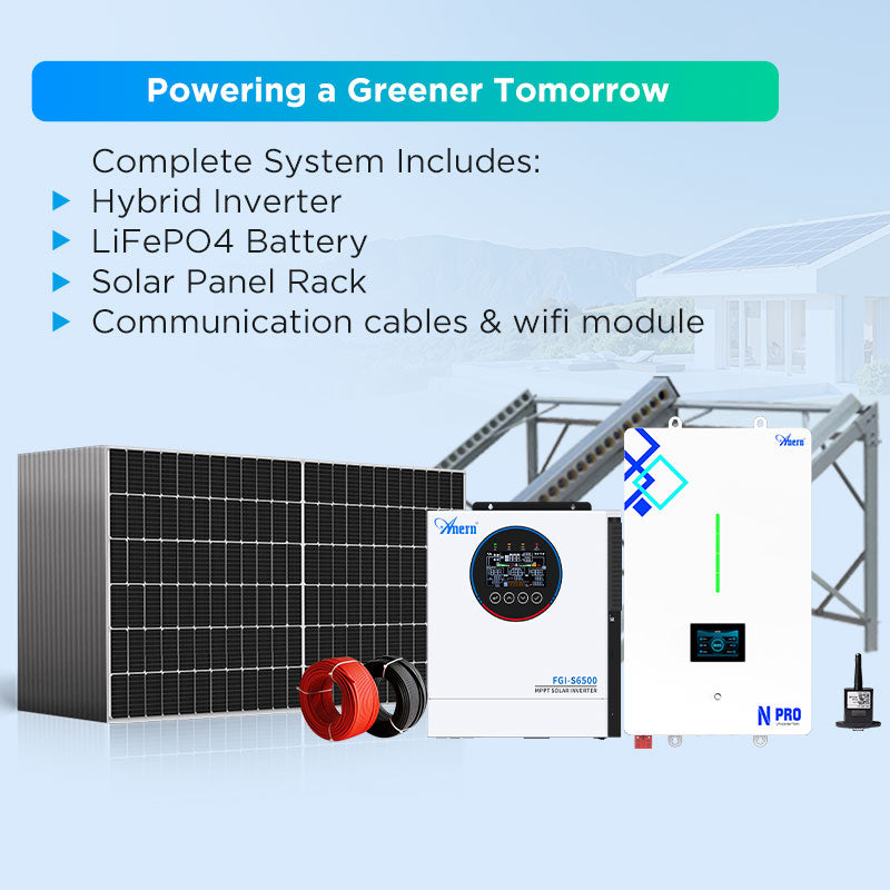 6.5KW Off-grid Hybrid Solar Power System for Home