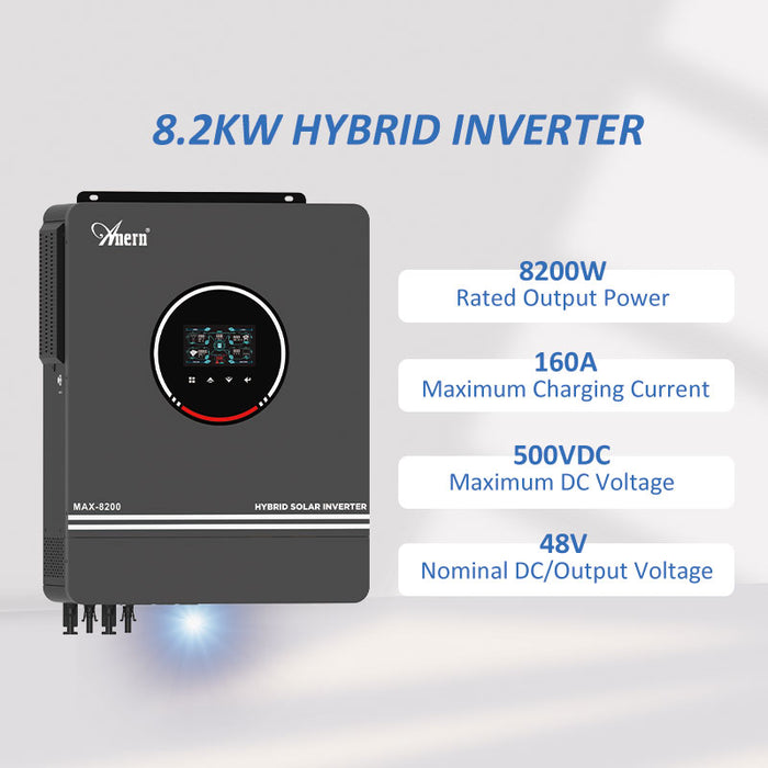 8.2KW 220/230/240VAC 48VDC OFF Grid Hybrid Solar Inverter