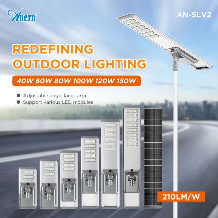 40w 60w 80w 100w 120w 150w Street Light Solar Panel Outdoor with Adjustable LED Module
