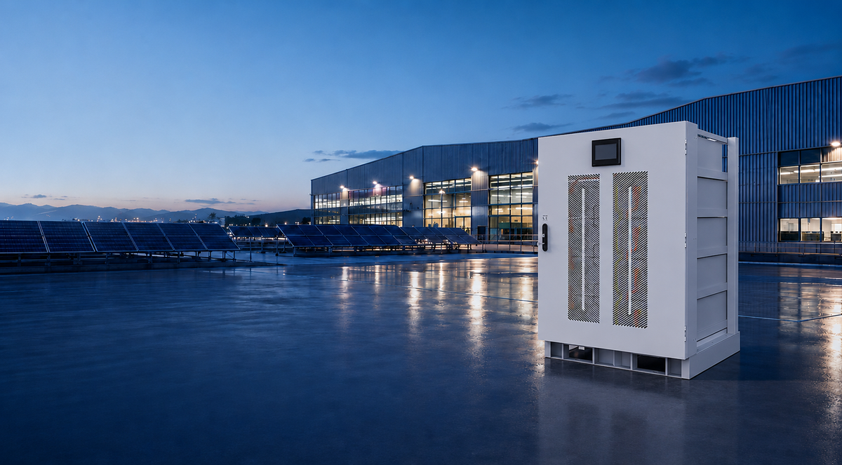 Commercial and industrial battery energy storage system operating beside an industrial facility