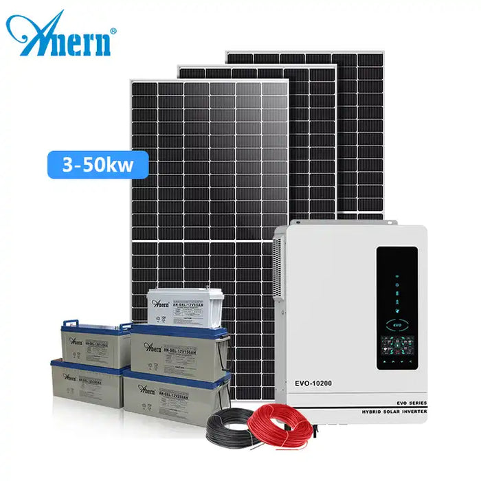 Off-grid 4KW 6KW 10KW Complete Hybrid Home Electricity Energy Solar System with Gel Battery