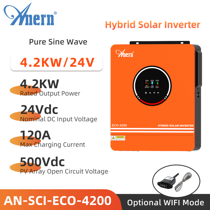 4200W 220/230/240VAC 24VDC Off-Grid Hybrid Solar Inverter