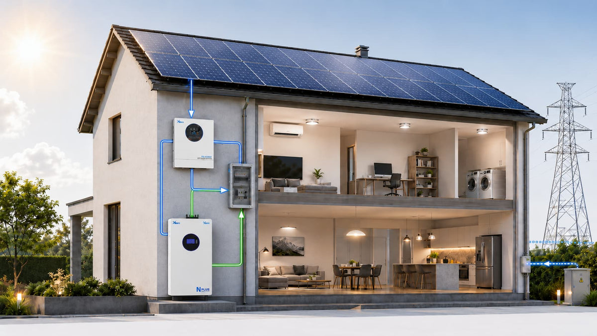 Residential solar battery system operating during daytime solar generation