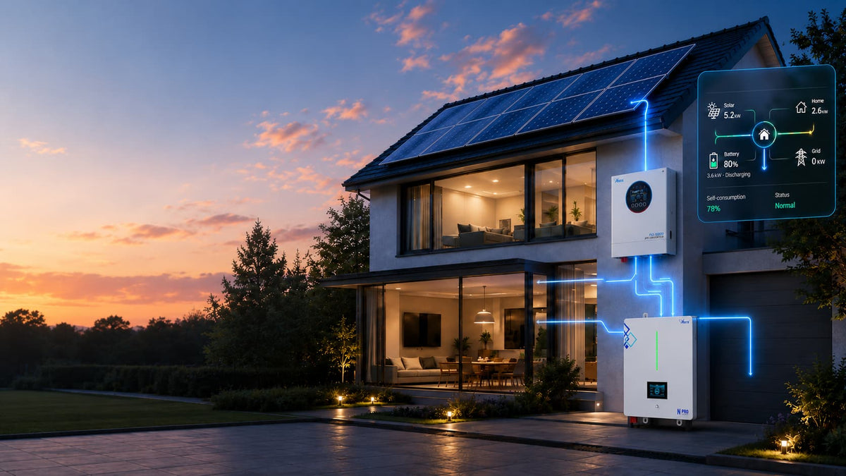 Residential solar battery energy storage system installed at a modern home