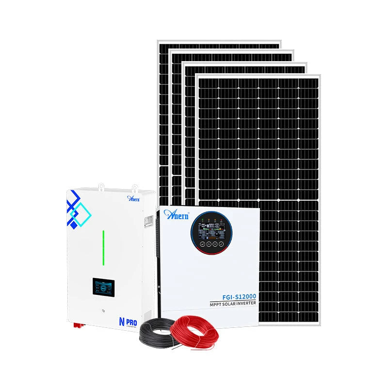Anern 12kW residential solar energy system with LiFePO4 battery