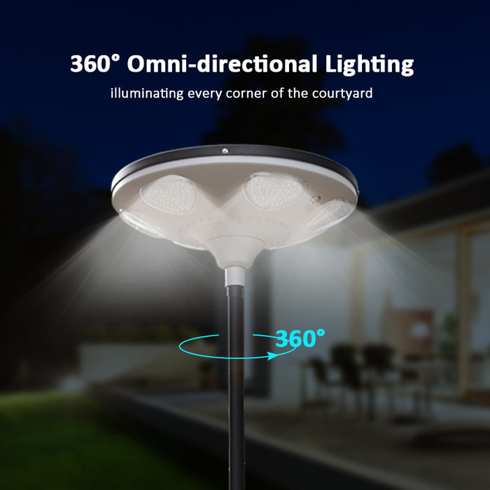 20w Round Solar Park Light Pole with 360 Omni-directional Lighting