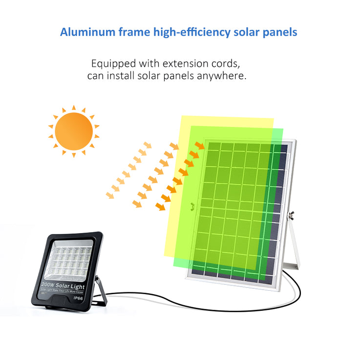 200w High Efficiency Solar Panel Flood Light