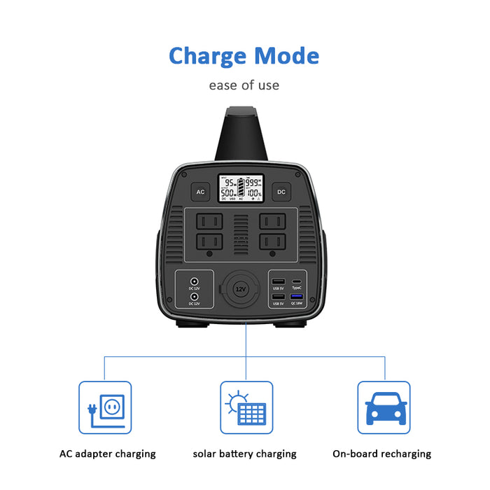 500W Flashfish Portable Power Station with Different Charge Mode