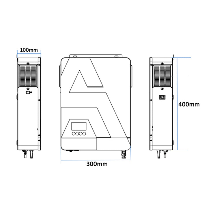 6.2KW On/Off Grid Hybrid Solar Inverter size