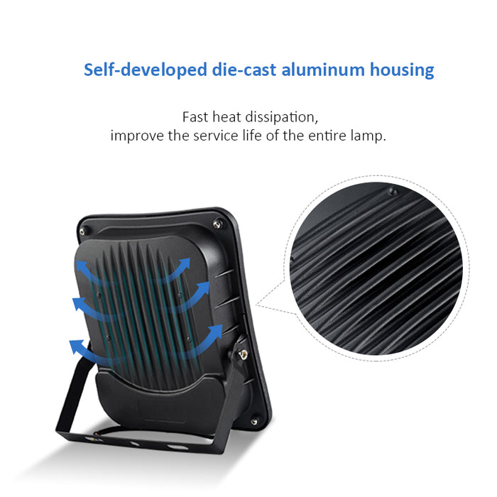 100w Adjustable Bracket Solar Flood Light in self-developed die-casting aluminum housing